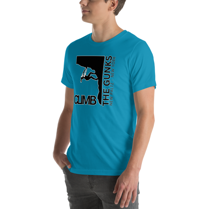 "Climb The Gunks" Female Climber Unisex t-shirt