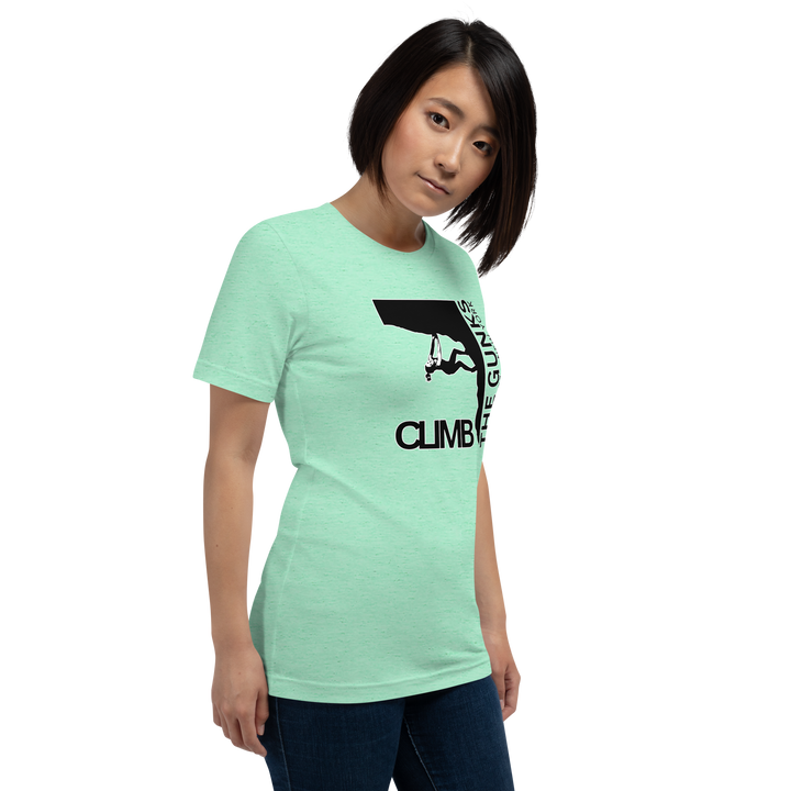 "Climb The Gunks" Female Climber Unisex t-shirt