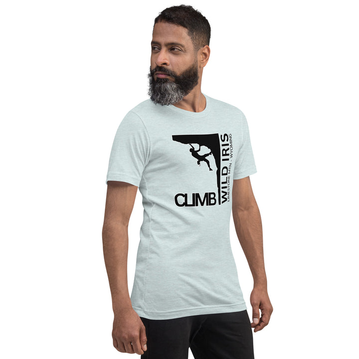 "Climb Wild Iris" Male Climber Unisex t-shirt