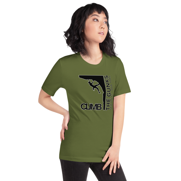 "Climb The Gunks" Male Climber Unisex T-shirt
