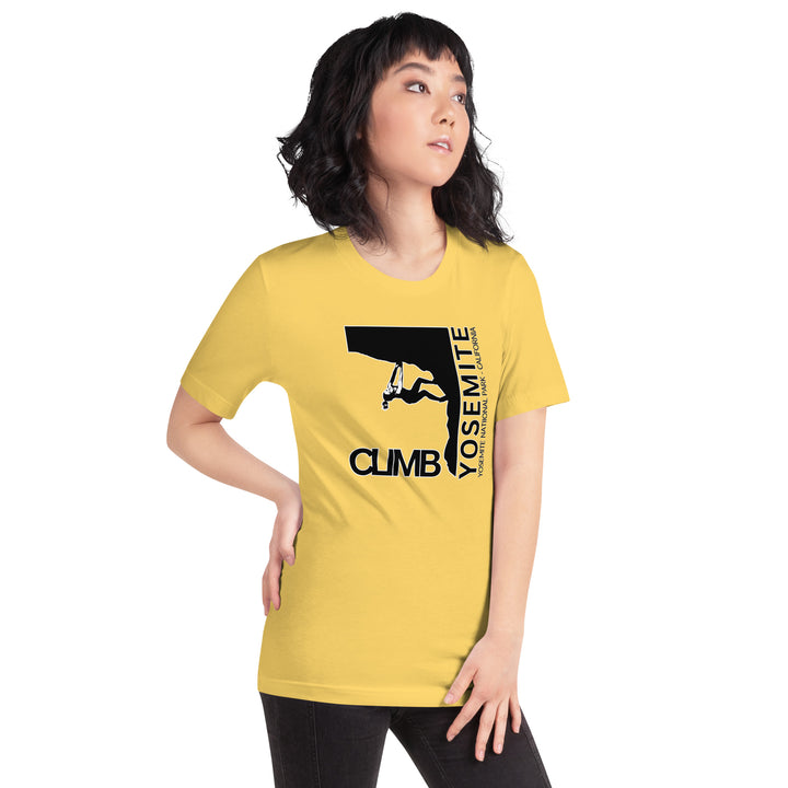 "Climb Yosemite" Female Climber Unisex t-shirt