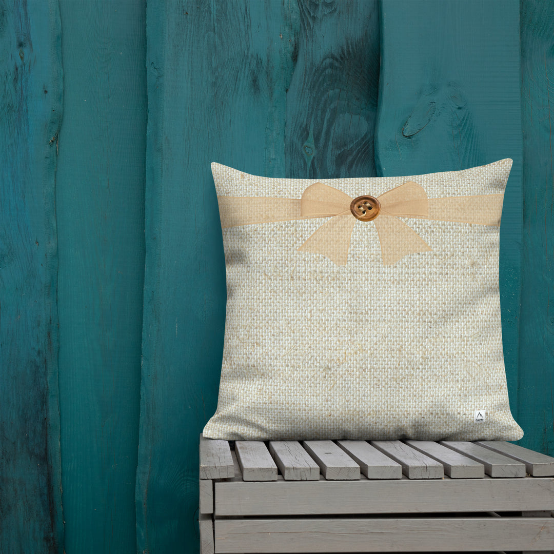 "It's Cuddle Time" Barn Owl Premium Pillow (Burlap Version)