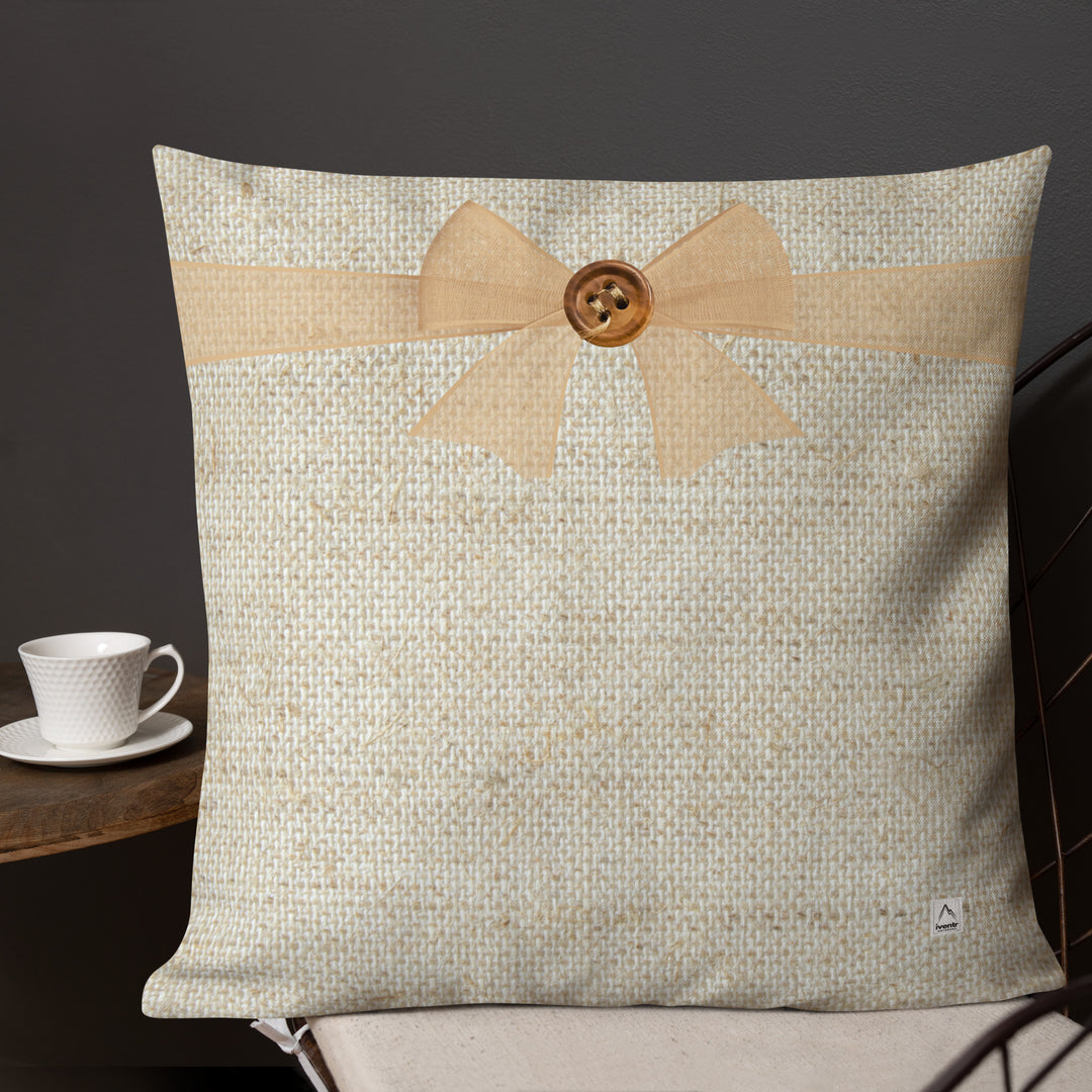 "It's Cuddle Time" Barn Owl Premium Pillow (Burlap Version)