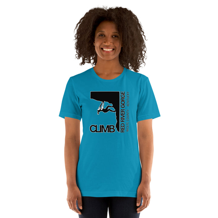 "Climb Red River Gorge" Female Climber Unisex t-shirt