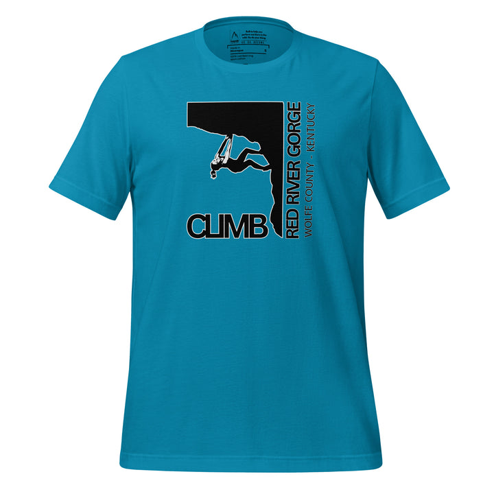 "Climb Red River Gorge" Female Climber Unisex t-shirt