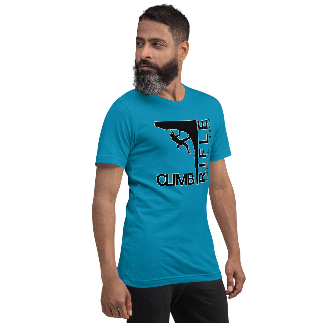 "Climb Rifle" Male Climber Unisex T-Shirt