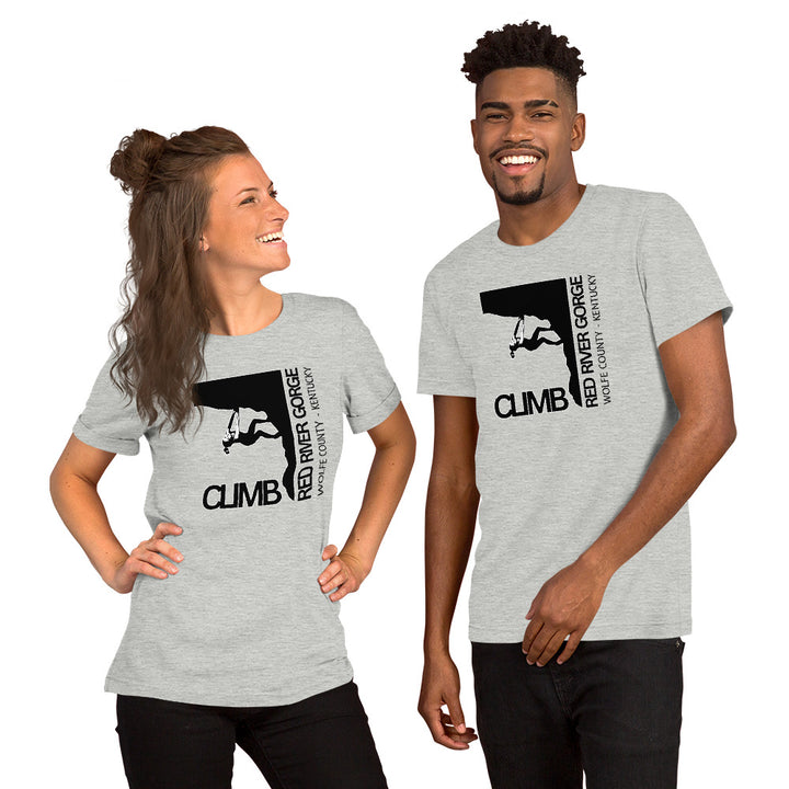 "Climb Red River Gorge" Female Climber Unisex t-shirt