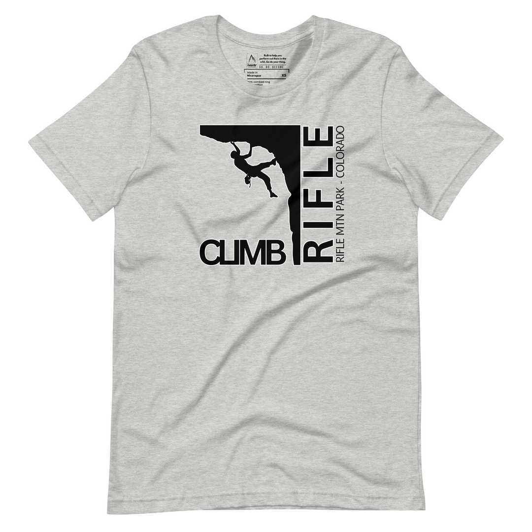 "Climb Rifle" Male Climber Unisex T-Shirt