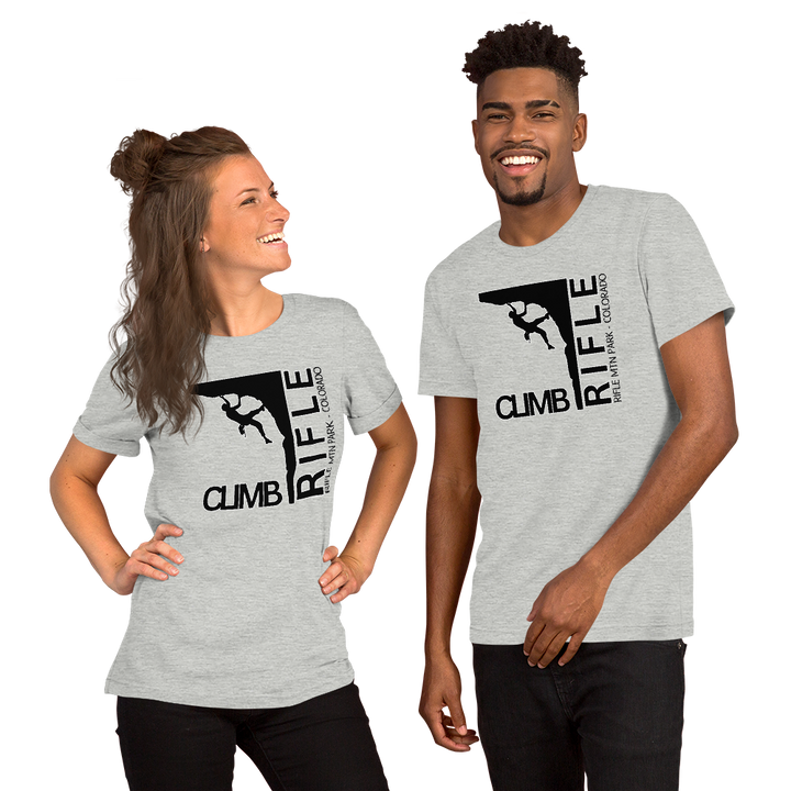 "Climb Rifle" Male Climber Unisex T-Shirt