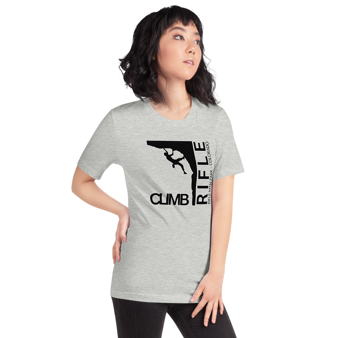 "Climb Rifle" Male Climber Unisex T-Shirt