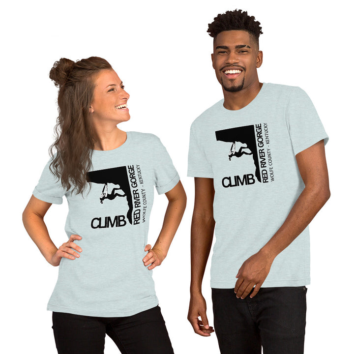 "Climb Red River Gorge" Female Climber Unisex t-shirt