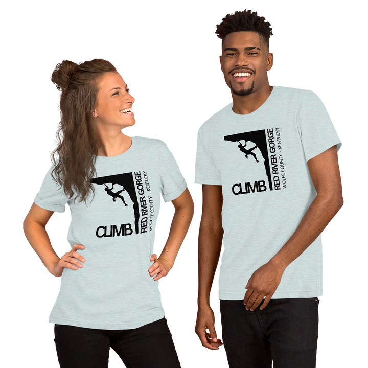 "Climb Red River Gorge" Male Climber Unisex t-shirt