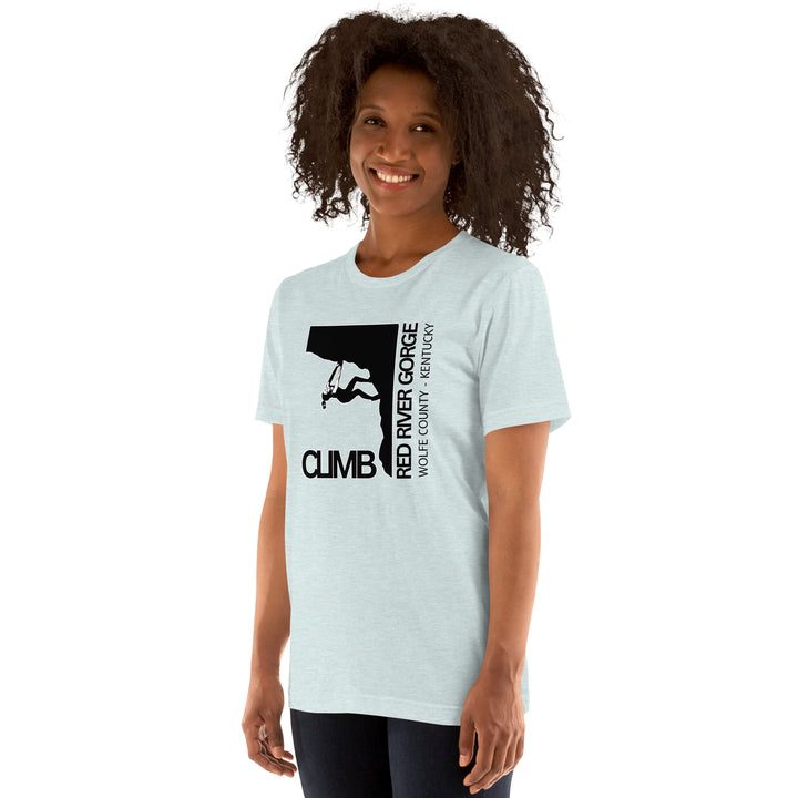 "Climb Red River Gorge" Female Climber Unisex t-shirt