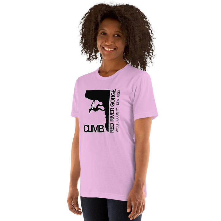 "Climb Red River Gorge" Female Climber Unisex t-shirt