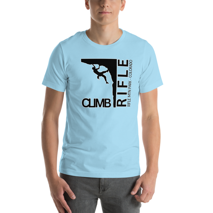 "Climb Rifle" Male Climber Unisex T-Shirt