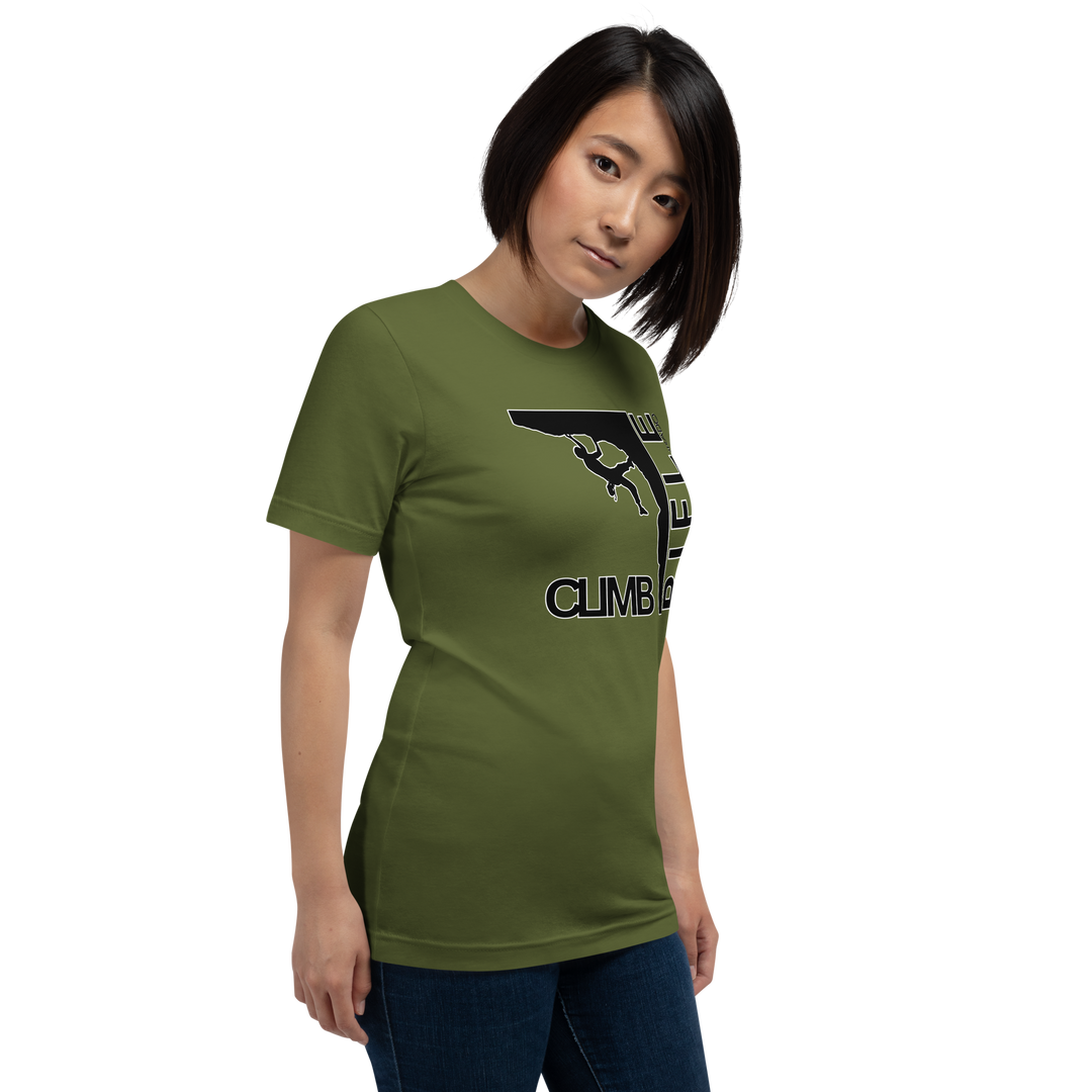 "Climb Rifle" Male Climber Unisex T-Shirt