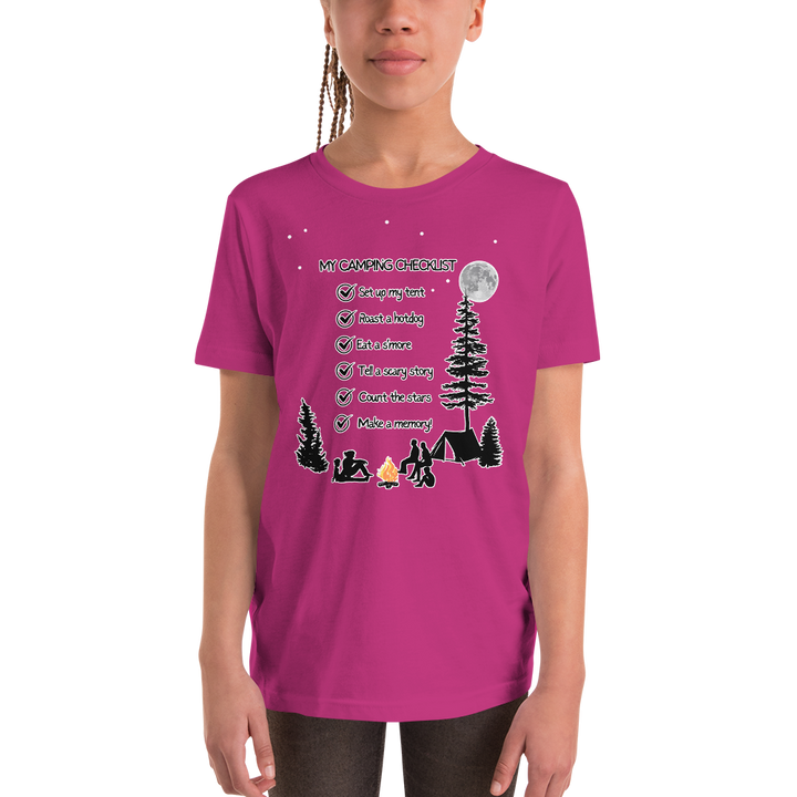 "My Camping Checklist" Youth Short Sleeve T-Shirt