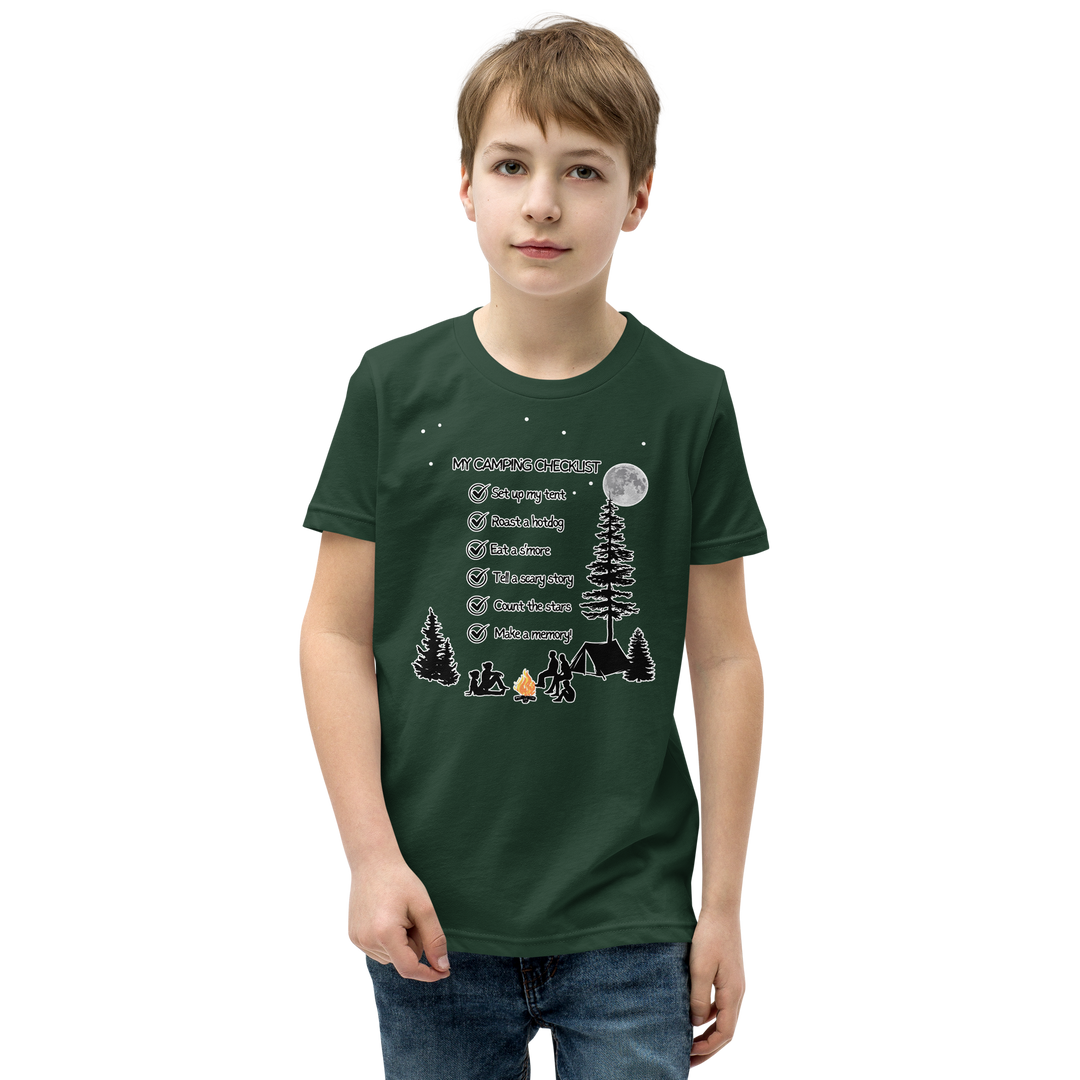 "My Camping Checklist" Youth Short Sleeve T-Shirt