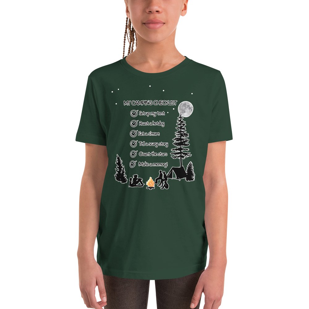 "My Camping Checklist" Youth Short Sleeve T-Shirt