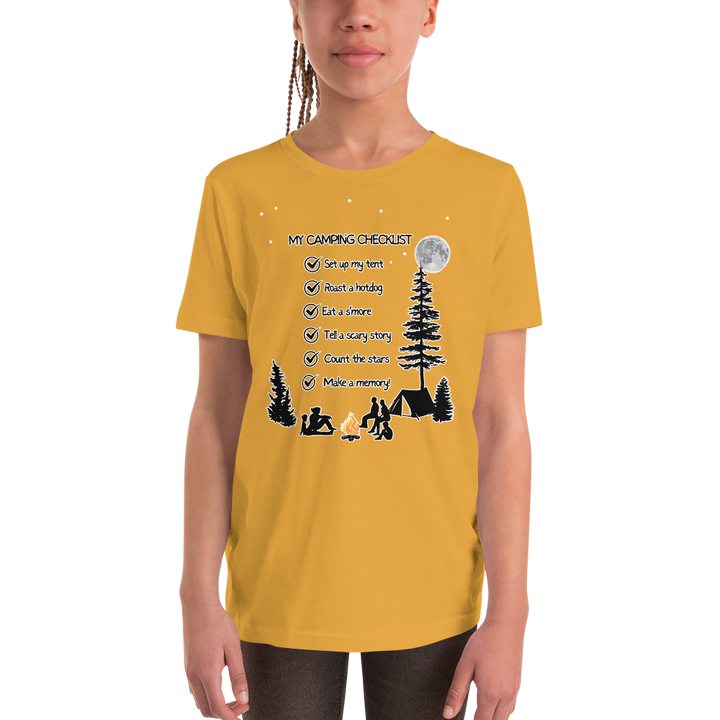 "My Camping Checklist" Youth Short Sleeve T-Shirt