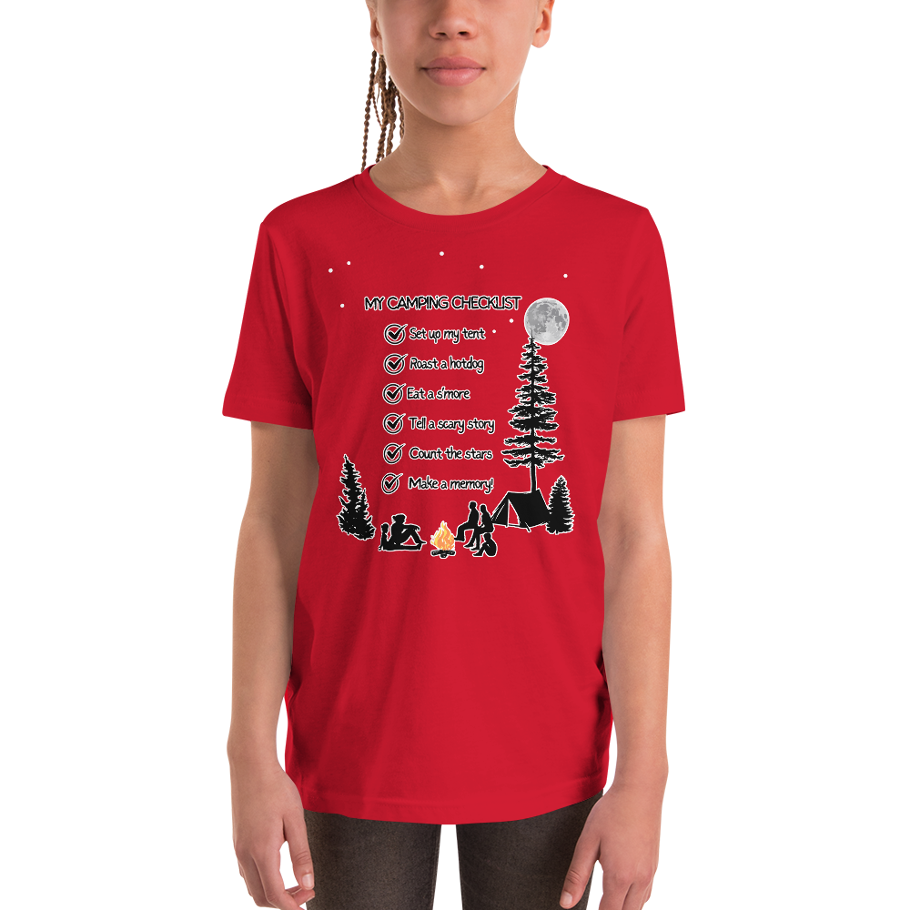 "My Camping Checklist" Youth Short Sleeve T-Shirt