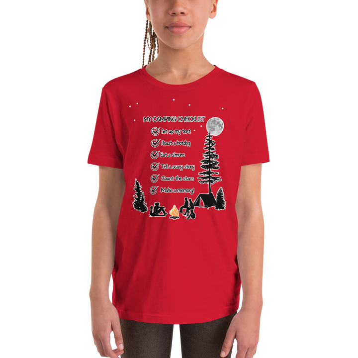 "My Camping Checklist" Youth Short Sleeve T-Shirt