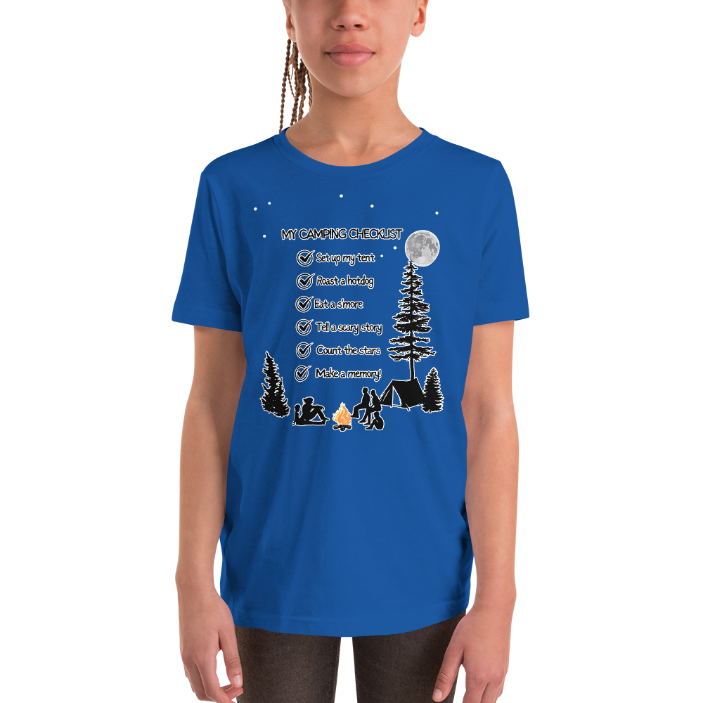 "My Camping Checklist" Youth Short Sleeve T-Shirt