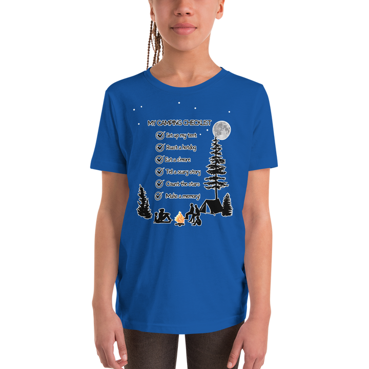 "My Camping Checklist" Youth Short Sleeve T-Shirt